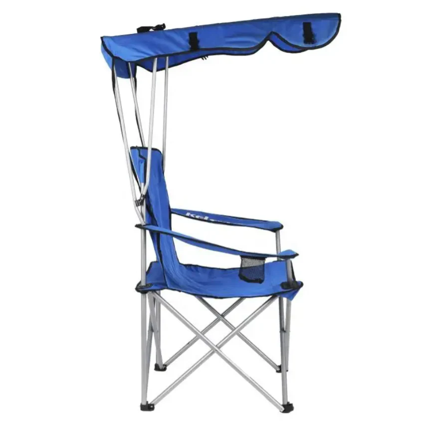 Scaun de Plaja Pliabil cu Copertina Solara 124x75x50 cm – Scaun pentru Camping si Relaxare - imagine 2
