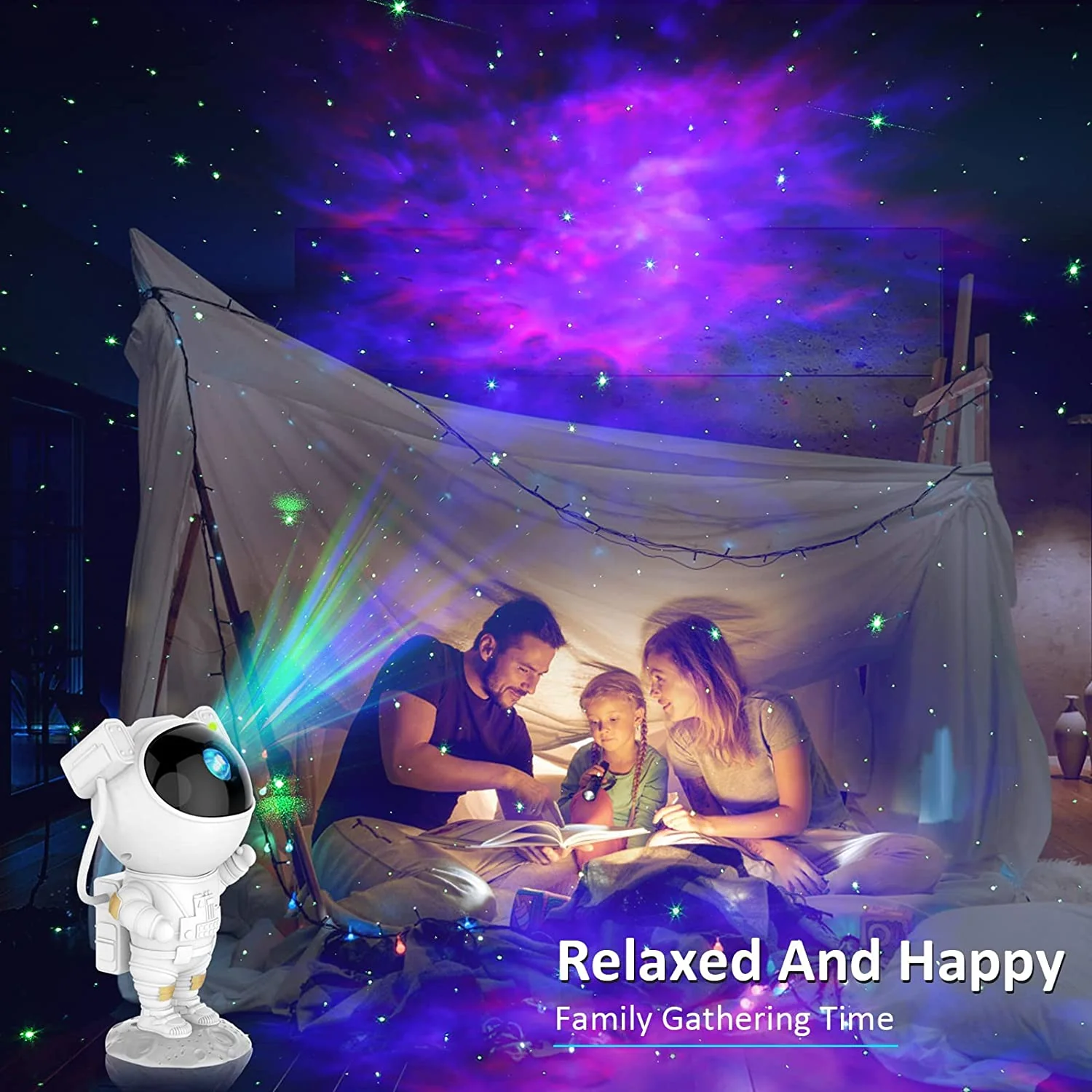 Proiector LED Astronaut cu Stele si Galaxii – Lampa de Noapte cu Telecomanda si Rotatie 360° - imagine 2
