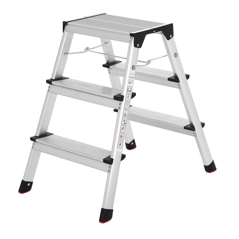 Scara Dubla din Aluminiu cu 3 Trepte – Scara Multifunctionala, Sarcina Maxima 150 kg - imagine 3