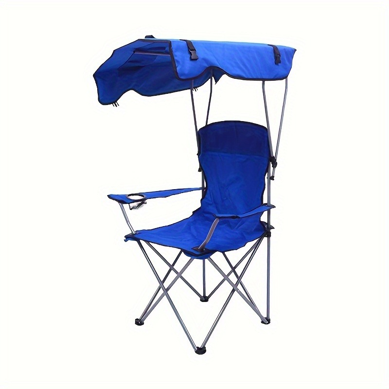 Scaun de Plaja Pliabil cu Copertina Solara 124x75x50 cm – Scaun pentru Camping si Relaxare